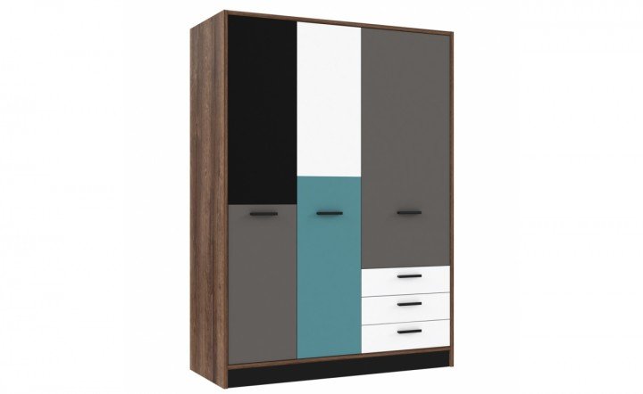 Шкаф RAVEN RVXS836 Forte дуб благородный / серый / белый / черный